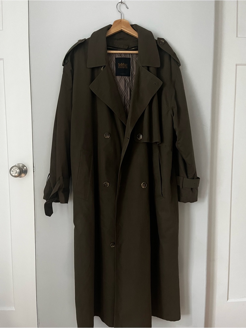 Newport Harbor Coat Men's Olive Trench Coat made in USA
